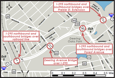 Portland Area Bridge Painting Map