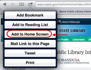 Choose "Add to Home Screen"