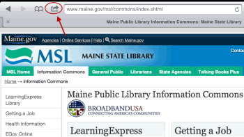 Click on the arrow at the top of the web page to add icon