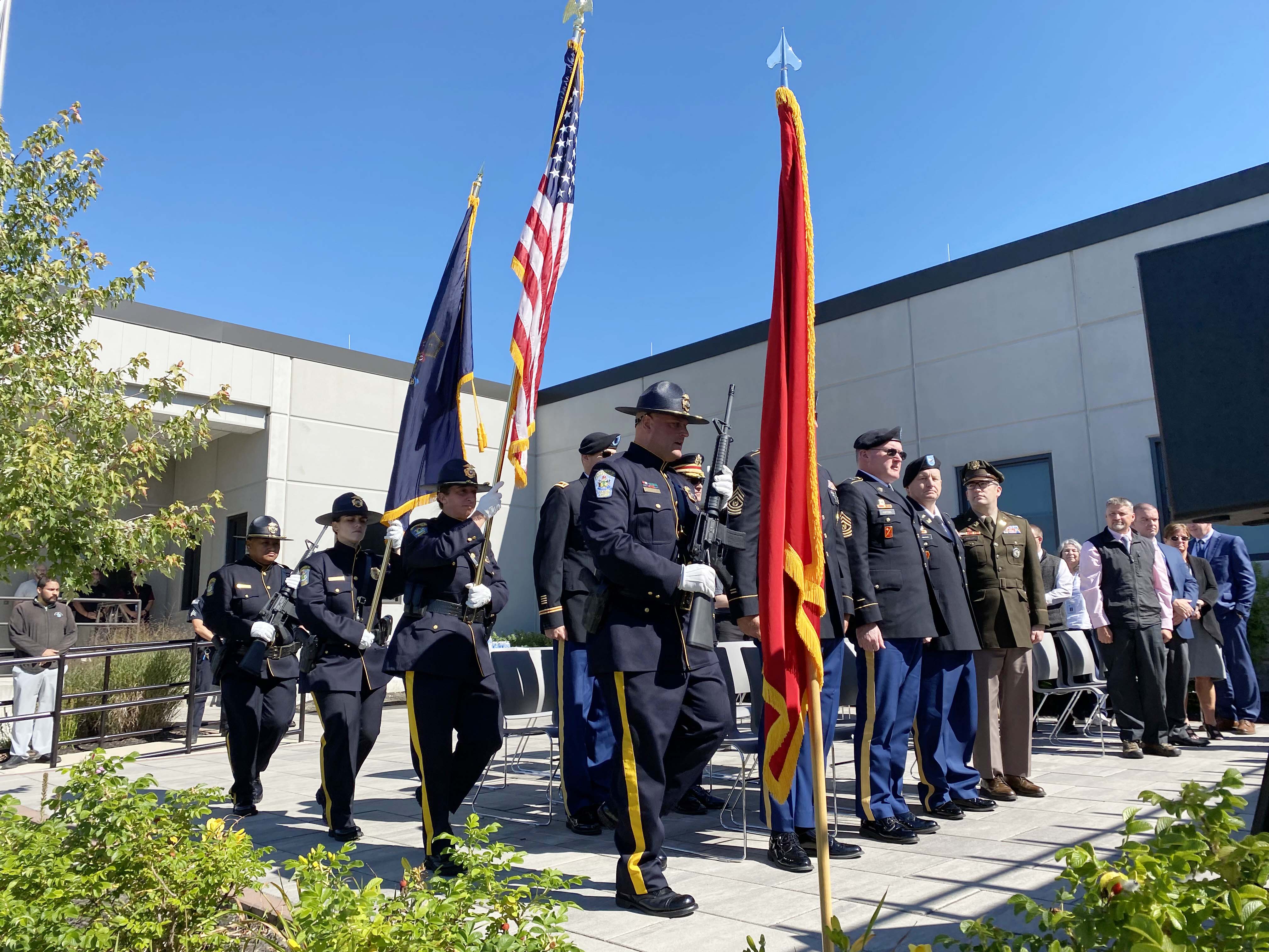 Maine D O C Honor Guard present the colors at the opening ceremony