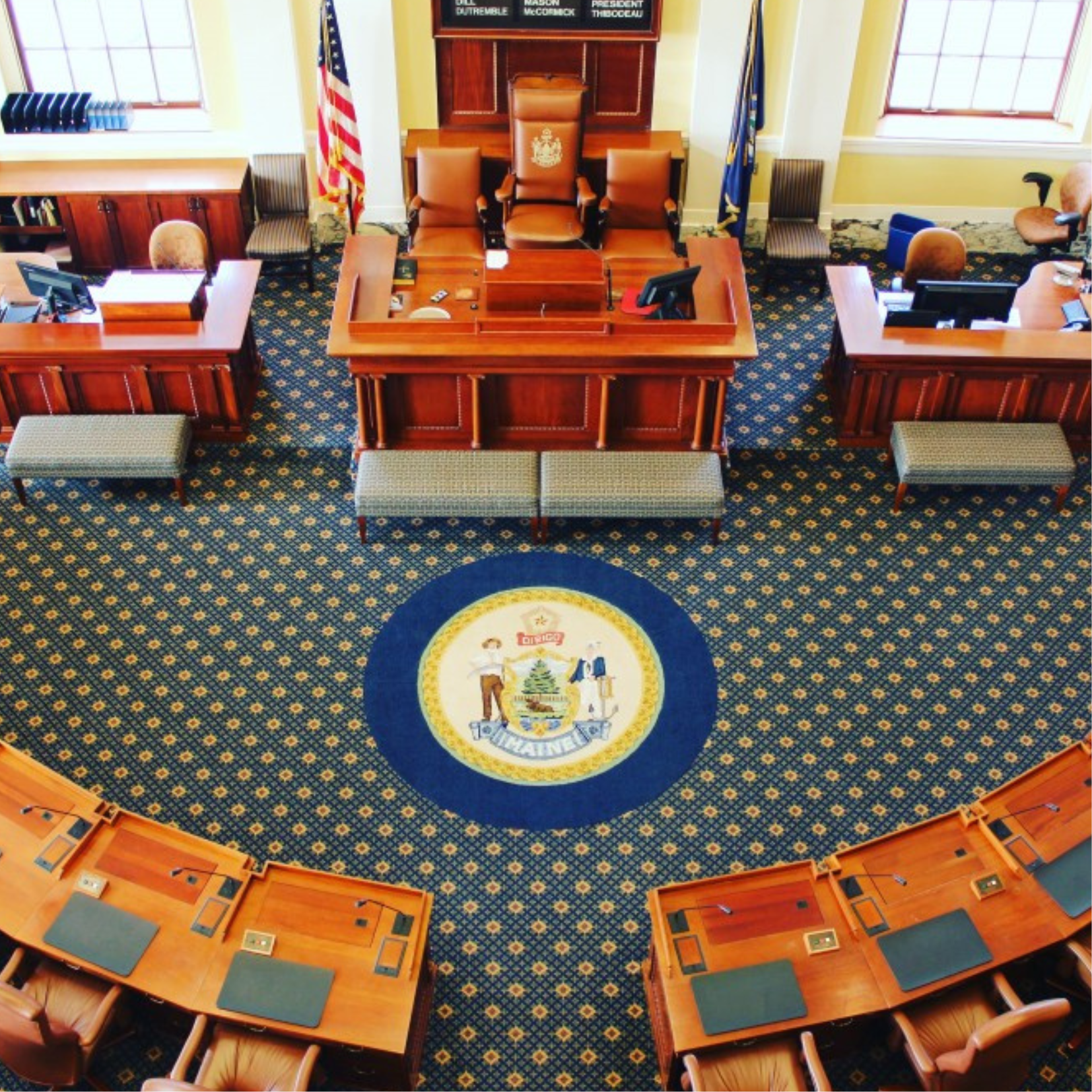 Interior photo of Maine Senate Chamber