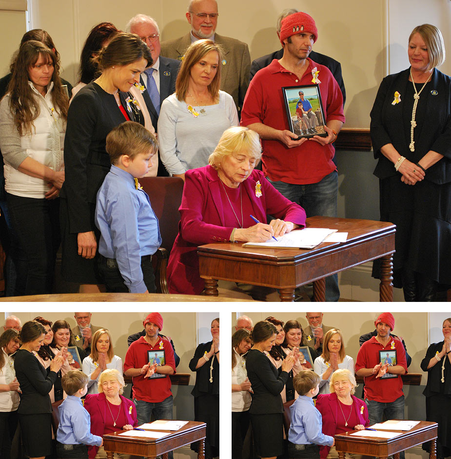 Photos of Governor Mills signing LD 2029